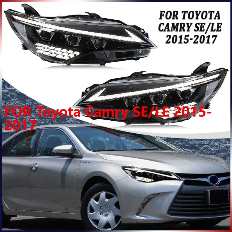 

1Pair LED Headlights For Toyota Camry SE/LE 2015-2017, DRL Front Lamp Assembly with Animation Effect