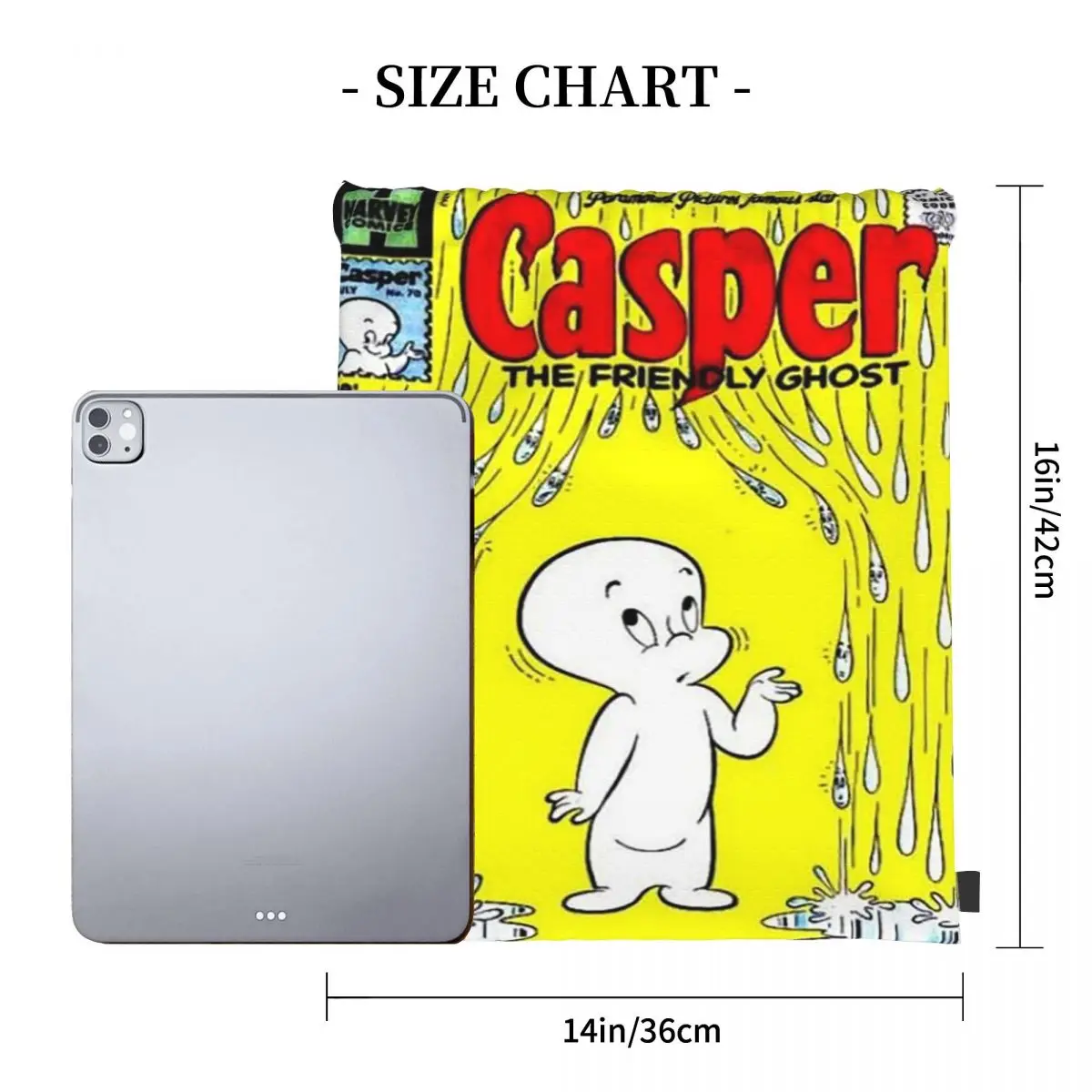 The Friendly Ghost Casper Backpacks Casual Drawstring Bags Sports Bag Book Bags For Travel Students