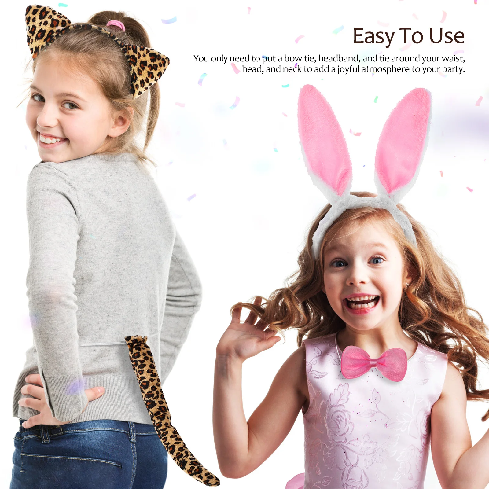 

6Sets Animal Ear Headbands Bow Ties Tails Costume Props for Cosplay Costumes Adults Decoration