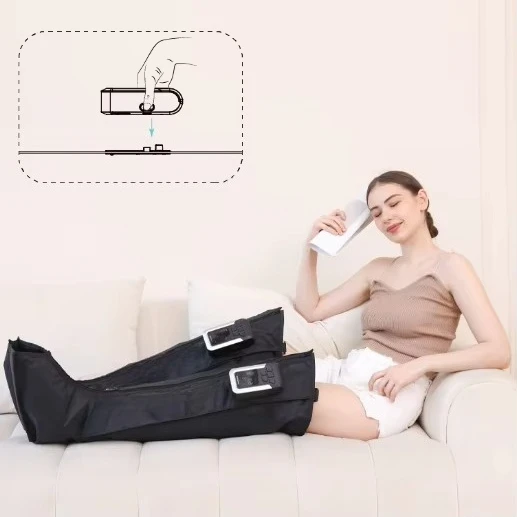 In Stock Leading Men's Leg Massager Boot Vibrating Air Compression Pressotherapy Recovery Foot Calf Heat Massage Boot