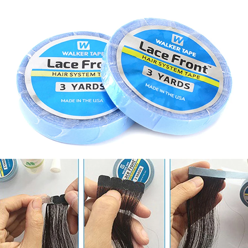 Frente Lace Wig Glue para extensão do cabelo, fita dupla face, adesivo, 3 jardas