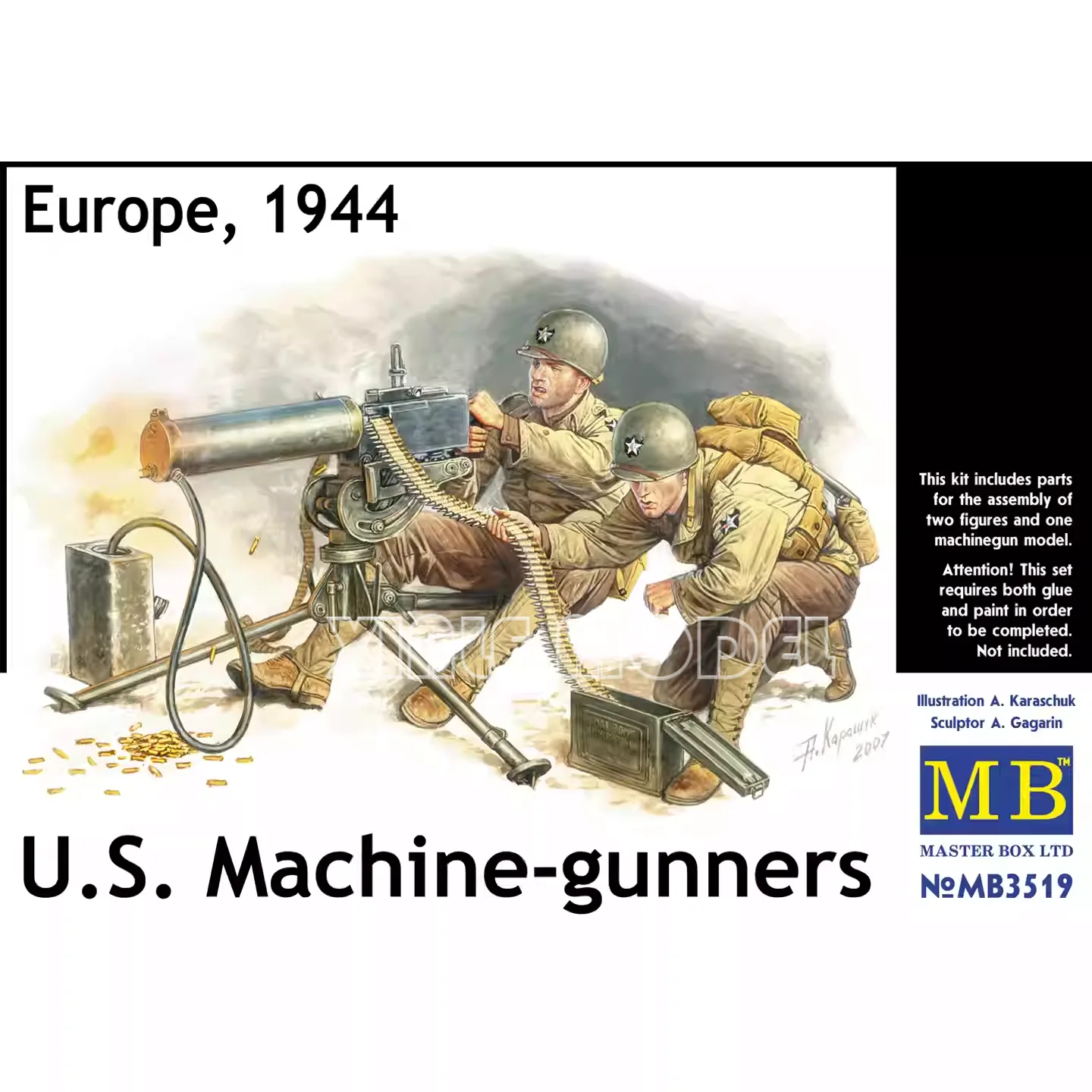 

Пластиковый сборный модельный набор Master Box MB3519 «Американские стрелки-пулеметчики, Европа, 1944», 1/35