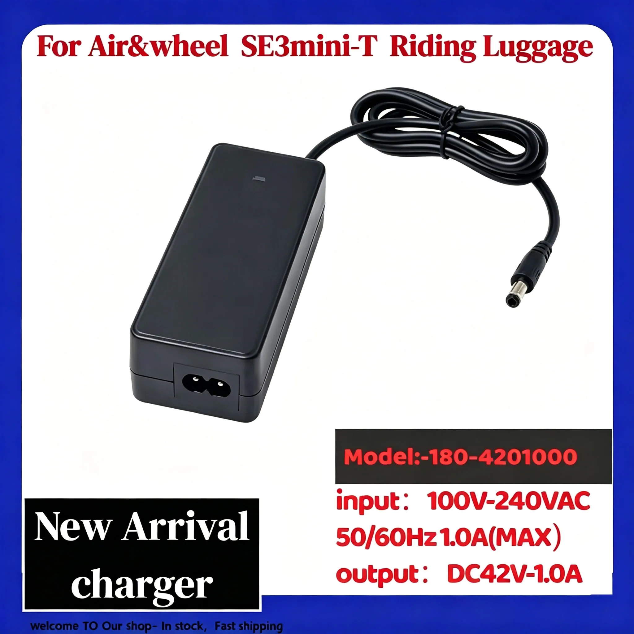 42V 1A Charger for Airwheel Electric Luggage Smart SE3mini-T High-Safety Replacement Power Adapter for Air Wheel Luggage Battery