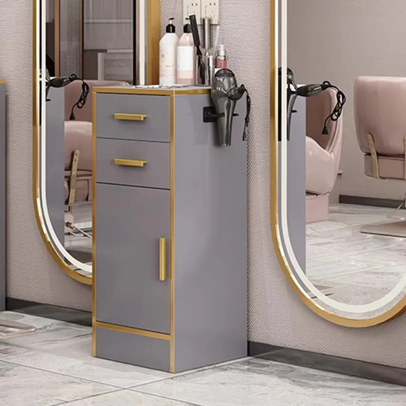 New Design Wood Luxury Modern Eco-Friendly Durable Salon Trolley Storage Cabinet High Load-Bearing Capacity for Barber Salon