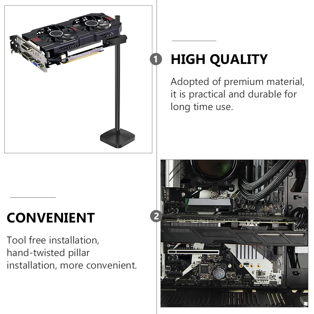 

Graphics Card Bracket Gpu Brace Support Adjustable Magnetic Black Small