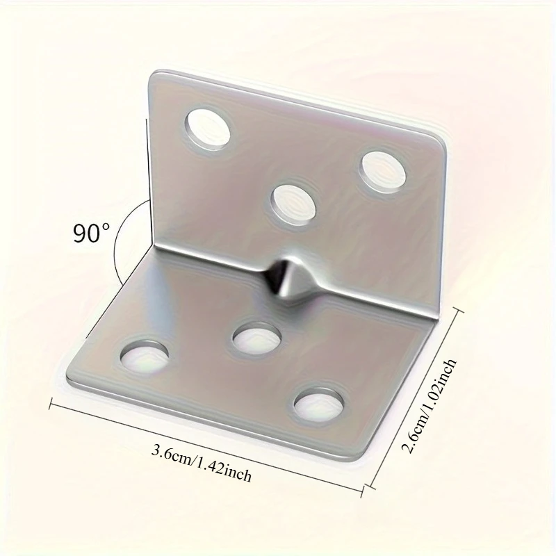 90 Degree Angle L-Shaped Metal Brackets,Support Braces for Shelf and Cabinet Hinges with Screws for Wall Mounted Fixation