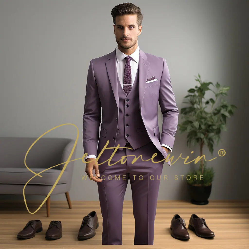 

2024 Men Suits Burgundy Formal Wear Wedding Tuxedos Slim Fit Groom Suits For Men Groomsmen Suit Prom For Men Costume Homme