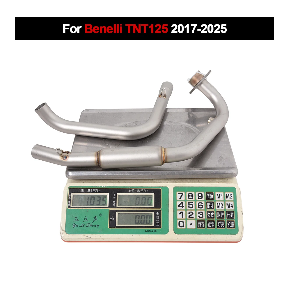 

Для Benelli TNT125 2017-2025: Полная выхлопная система для мотоцикла, выхлопная труба из нержавеющей стали, передняя соединительная труба, глушитель