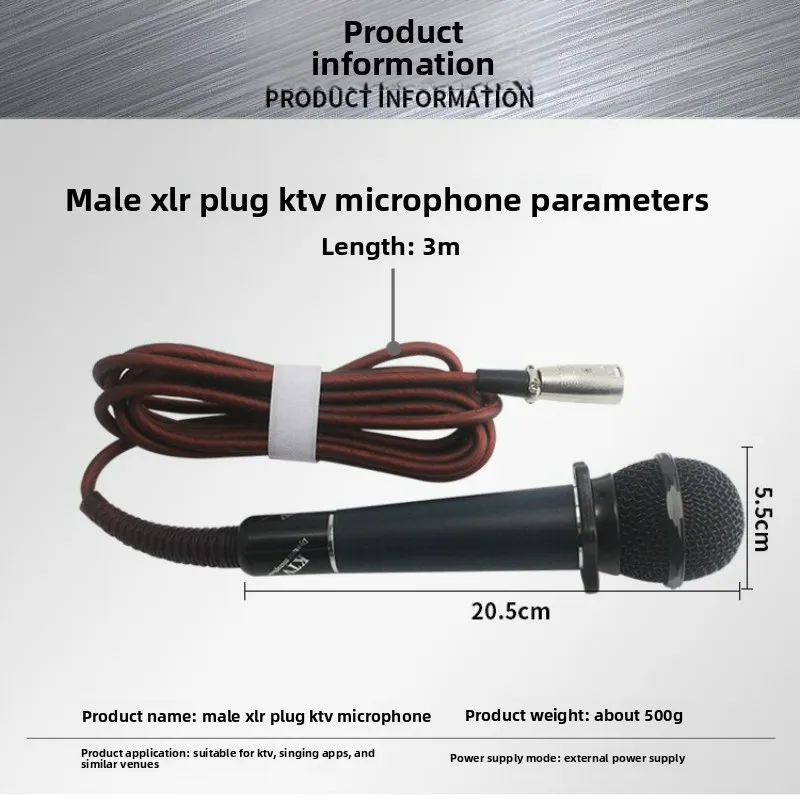 Coin Operated Karaoke Machine Microphone with 3m Premium Cable for Mini KTV Glass Booth Coin Operated Games