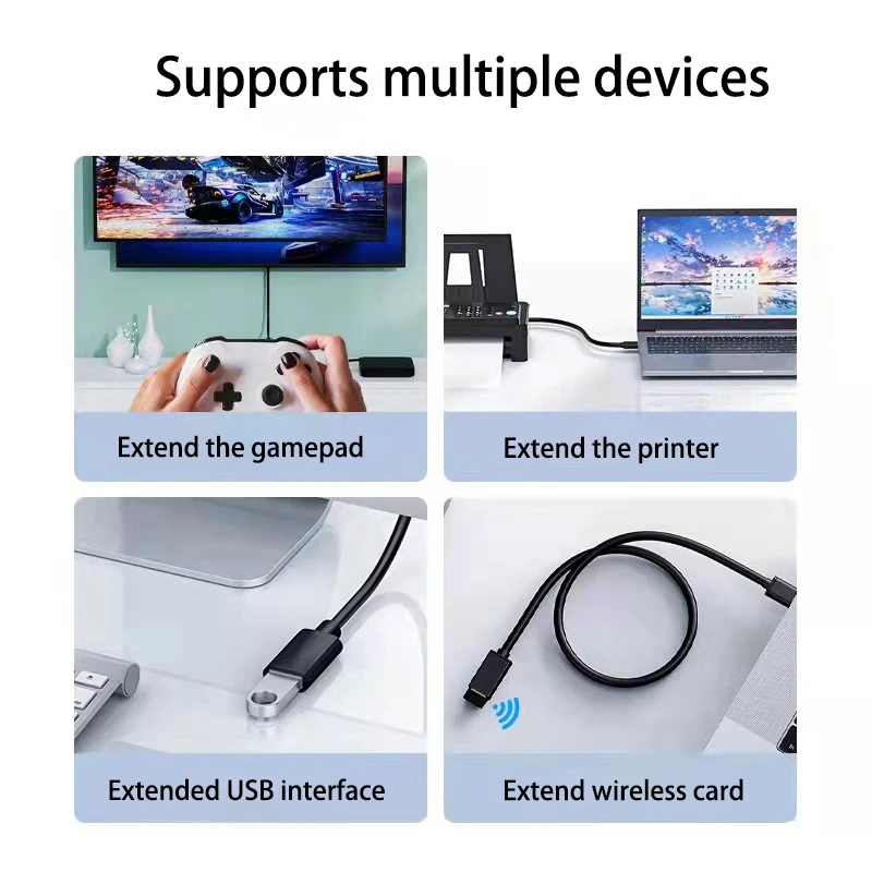 Przedłużacz USB USB 2.0 męski na USB żeńskie kabel do ładowania USB kabel USB do przedłużacza transmisji danych dla Smart TV PS4