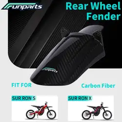 Funparts Carbon Fiber Motorcycle Rear Wheel Fender Mudguards For Surron Sur-Ron Sur Ron Lightbee Light Bee X S L1E
