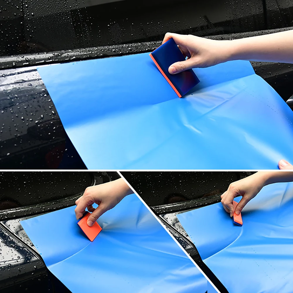 FOSHIO Double-Layer Soft Squeegee Set With Package Box Vinyl Film Wrapping PPF Scratch-Free Scraper Car Window Mirror Clean Tool