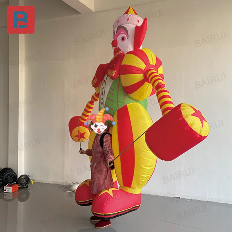 Payaso inflables con sopladores, mochilas para caminar para desfile de festivales de Navidad al aire libre, accesorios decorados para eventos y fiestas