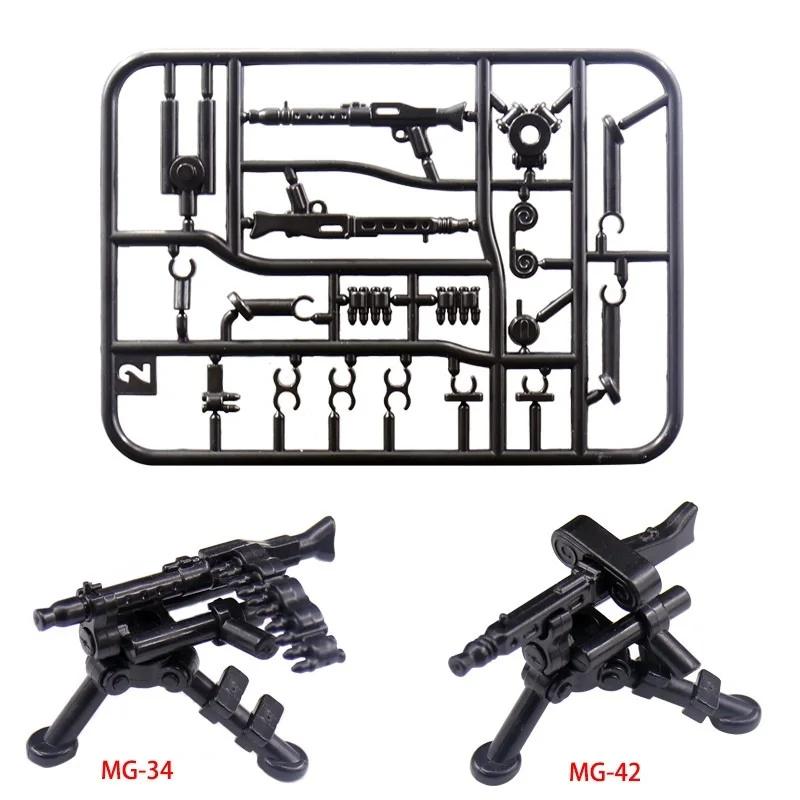 Army WW2 Military MG-34 Machine Gun Mini Action Figure No Playmobil Weapons Pack MOC Accessories Parts Building Block Bricks Toy