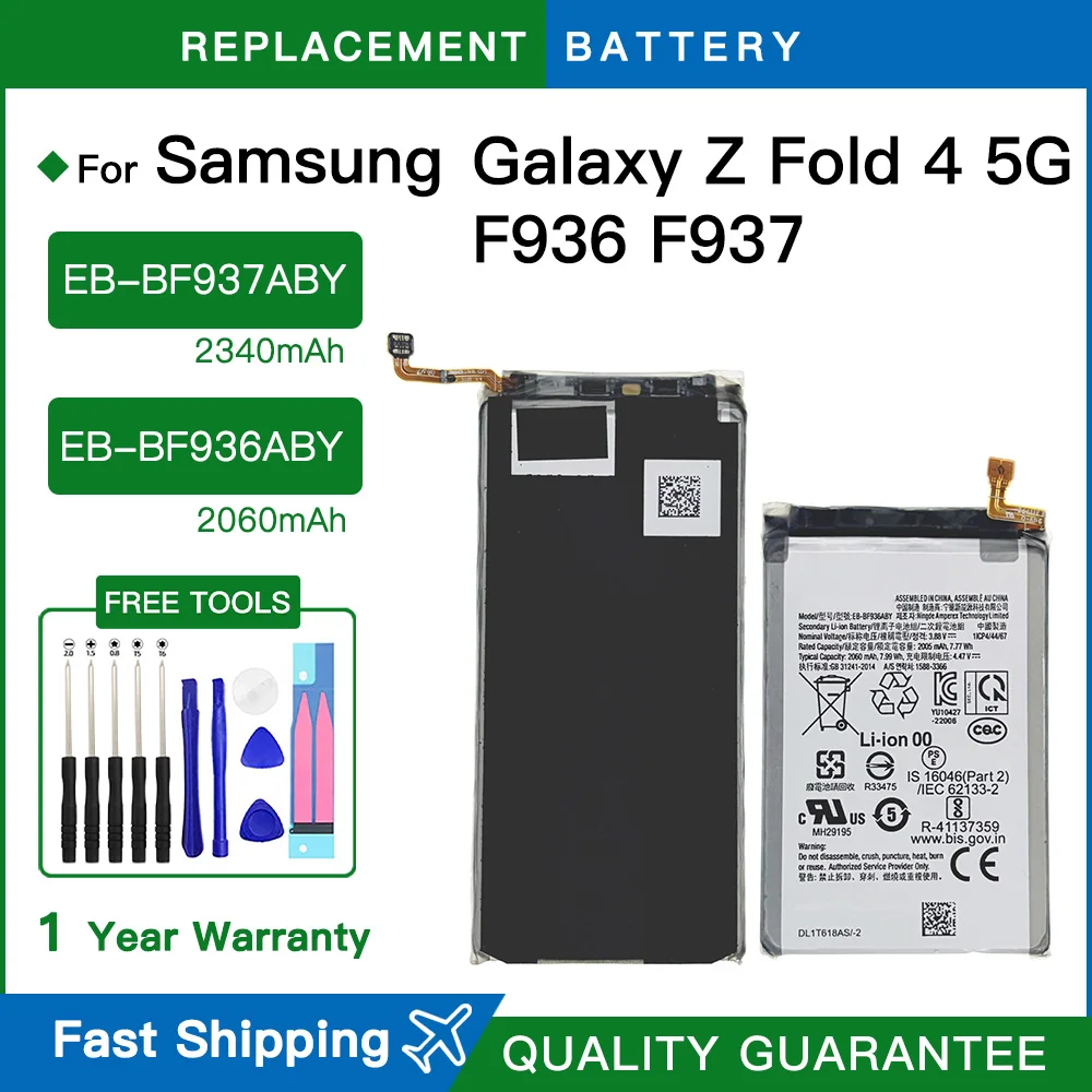 Genuine EB-BF936ABY EB-BF937ABY Battery For Samsung Galaxy Z Fold 4 5G F936 F937 Mobile Phone Replacement Battery+Free Kits