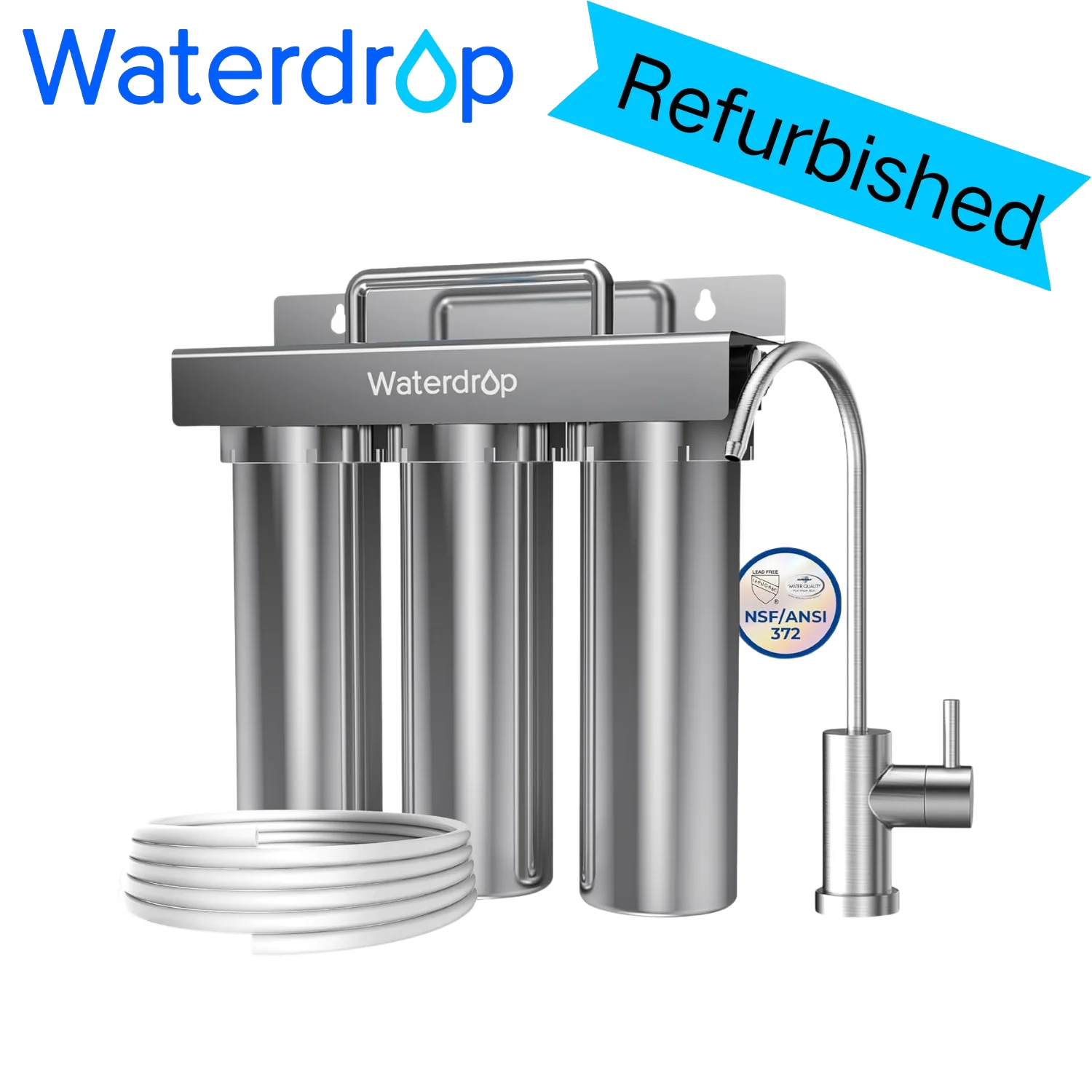 

Waterdrop TST-UF-B 0.01 Micron Ultra-Filtration Under Sink Water Filter, 3 Filter Included (Drilling Required)（Refurbished）