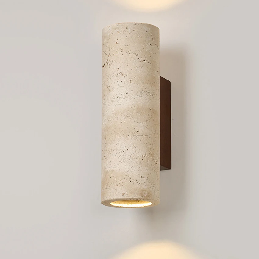 

Yellow Cave Stone Wall Lamp Led Bedside Japan Bedroom Living Room Wall Light Travertine Stair Corridor Decor Sconce Fixture