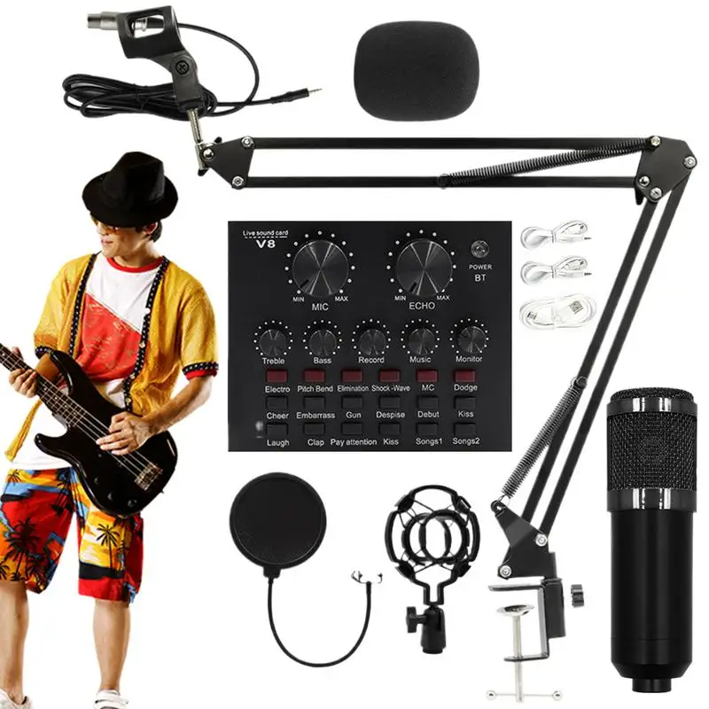 مجموعة ميكروفون التسجيل التوصيل والتشغيل مجموعة ميكروفون التسجيل سهل الاستخدام مجموعة البث المباشر تسجيل لوازم الاستوديو ل