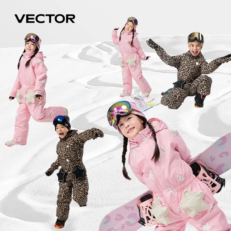 

VECTOR -30 Degree Children Ski Jumpsuit Winter Snowboard Jacket Boys and Girls Outdoor Snow Suits Warm Waterproof Kids Ski