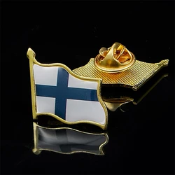 Finland National Waving Lapel Pins Country Badge Pin Patriotic Metal Suit/Hat/Bag Lapel Brooch Decoration