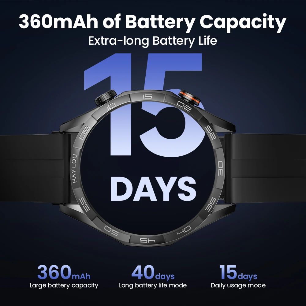 ساعة ذكية HAYLOU Solar 5 للاتصال الصوتي بشاشة AMOLED مقاس 1.58 بوصة 60 هرتز ساعة ذكية لمراقبة الصحة 24 ساعة ساعة ذكية رياضية للرجال