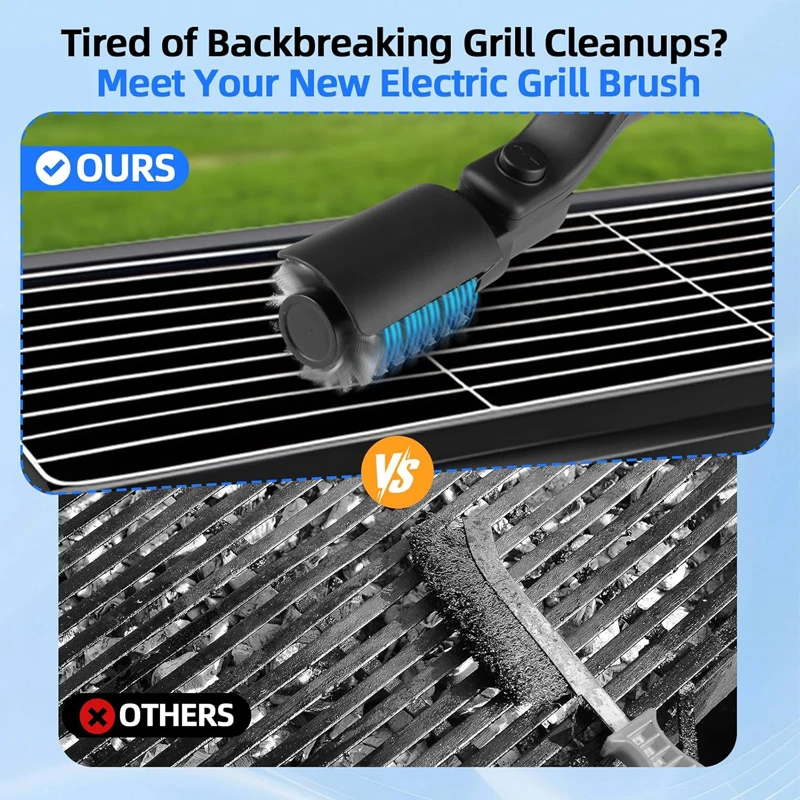 Electric Roller Grill Brush Electric Mesh For Cleaning A Bbq Net Grill Brush Barbecue Brush Kitchen Brush Carbon Brush - Image 3
