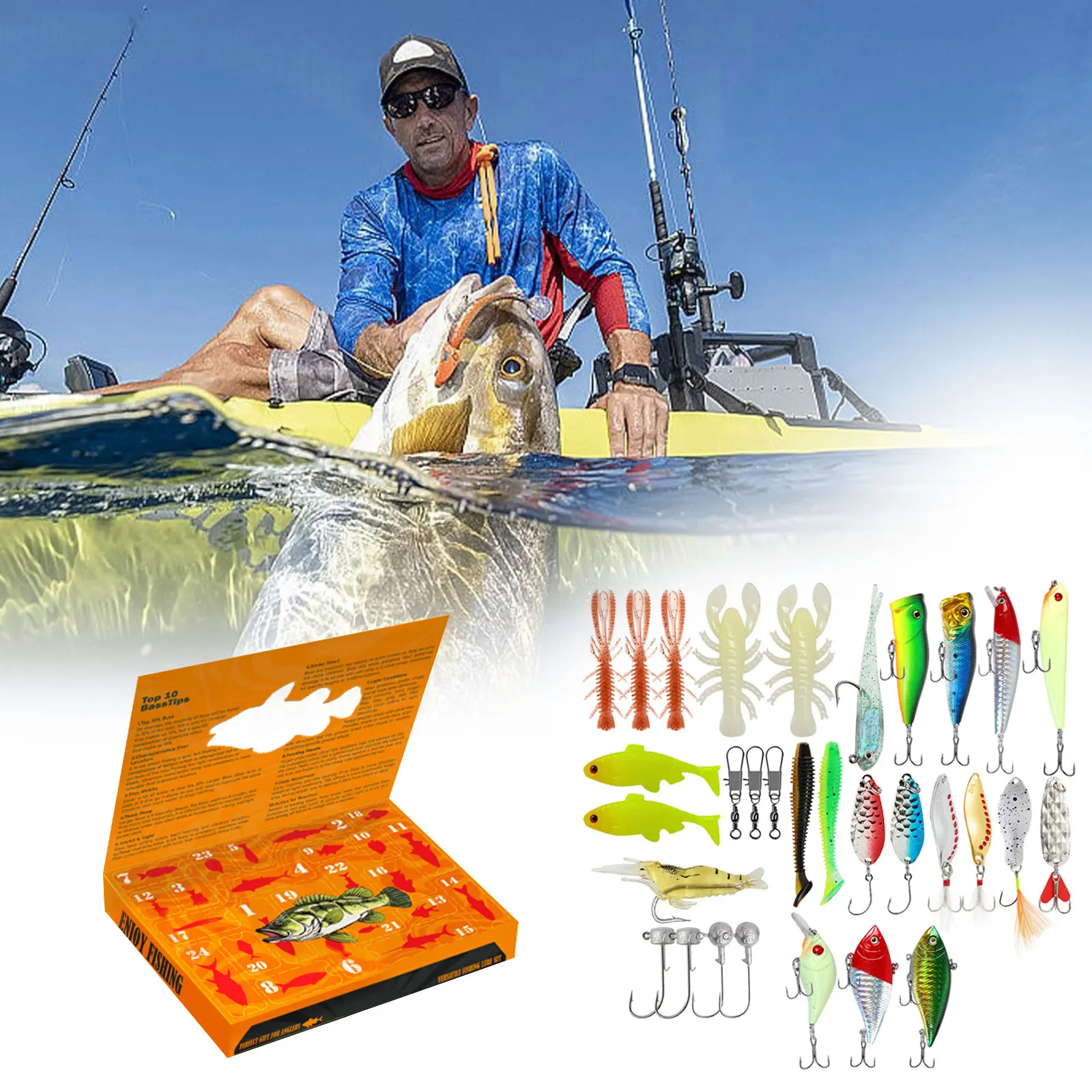 Battery Operated Lights with Timer for Wreath Advent Calendar 2025 Adult Fishing Advent Calendar Kids Teeth Brushing Game