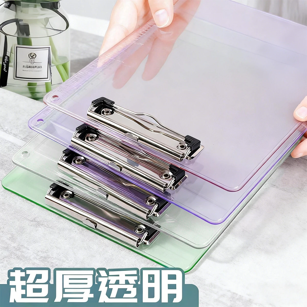 

1pcs Plastic Clipboards A4/Letter Size 8.5x11 Clear Colored Clip Boards Hanging Hard Board Writing Pads Document Storage