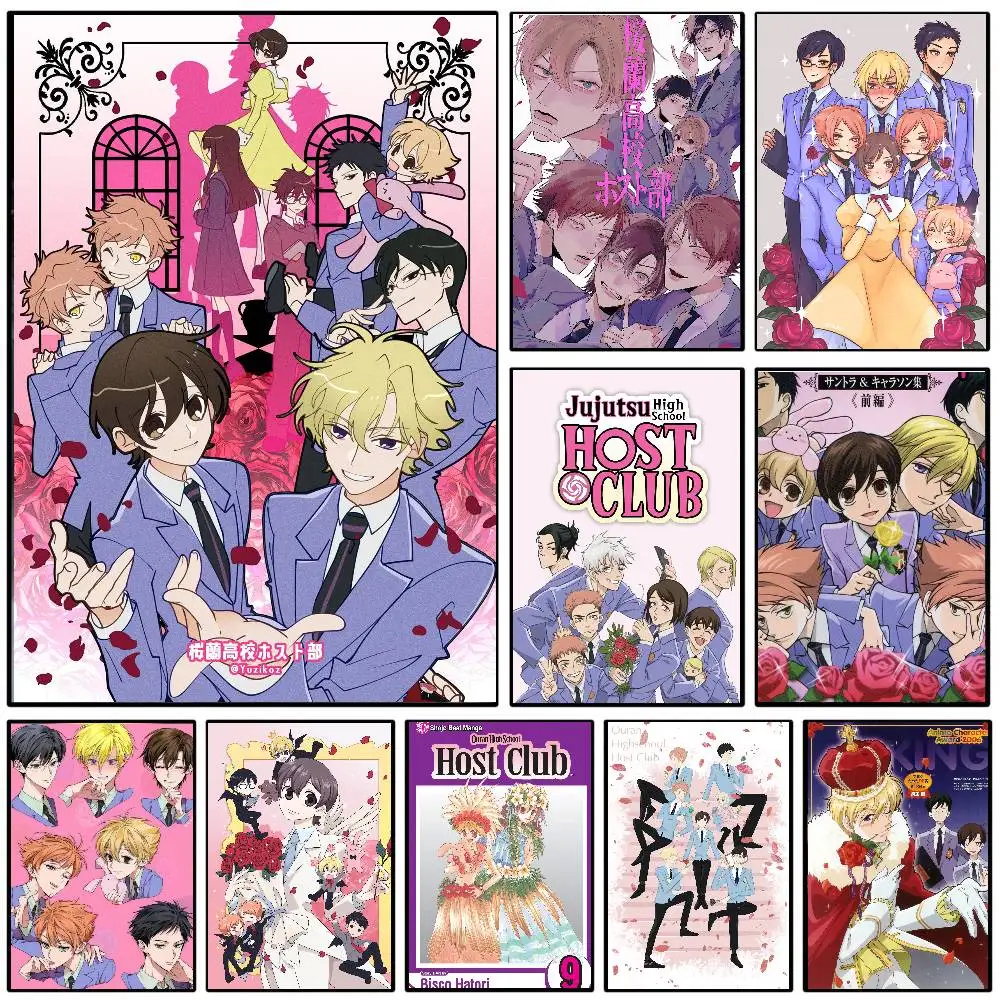 Anime Ouran Host Club Poster Art Sticky Wall Waterproof Home Living Room Bedroom Bar Aesthetic Decoration