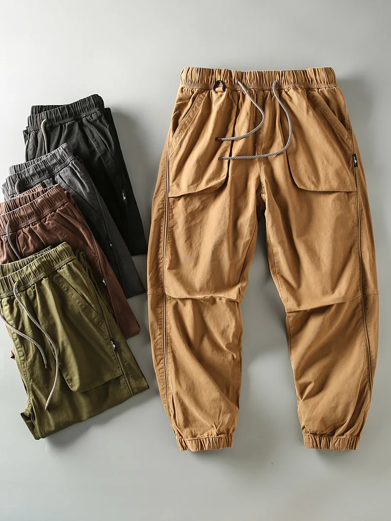 

Retro American Sle Men's Casual Loose Long Pants Autumn Winter New Sle Ameika Khaki Workwear Trousers Youth Faion
