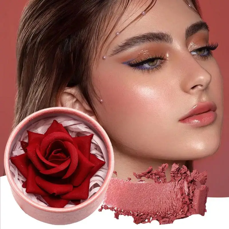 Fard a doppio sfumatura in polvere fine Fard rosa Tinta naturale opaca per guance Illumina il viso Rosso Contouring per il viso Cosmetici Fard in polvere