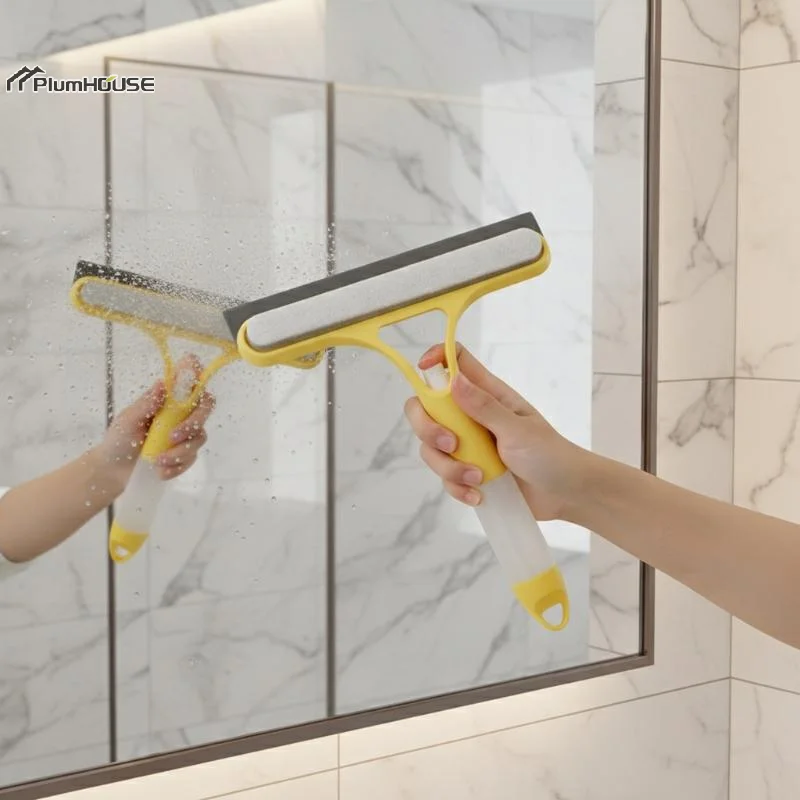 A Household Glass Cleaning Scraper That Combines The Functions Of A Watering Can And A Window Scraper