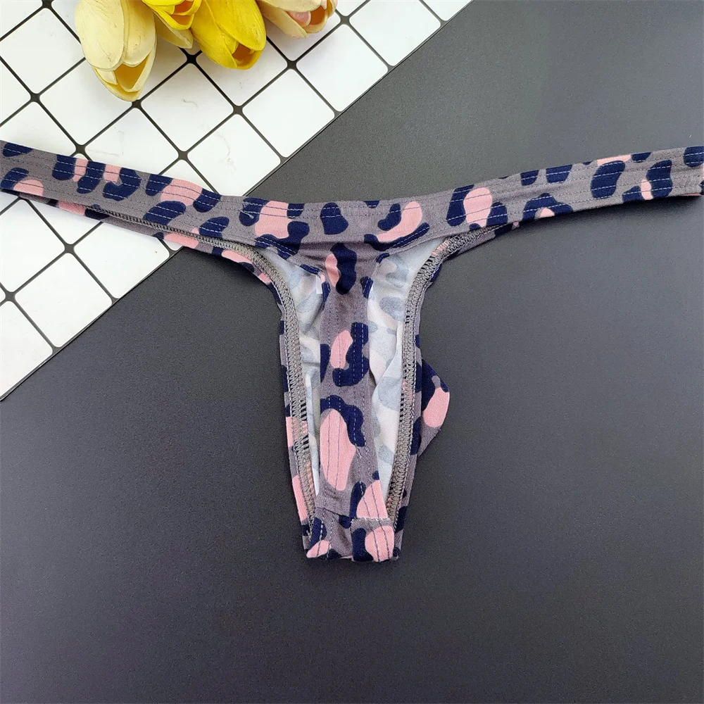ليوبارد الملابس الداخلية رجل الحقيبة ثونغ مثير مطبوعة G-سلاسل الرجال بيكيني ملخصات زلة Hombre calzoncillos حجم كبير