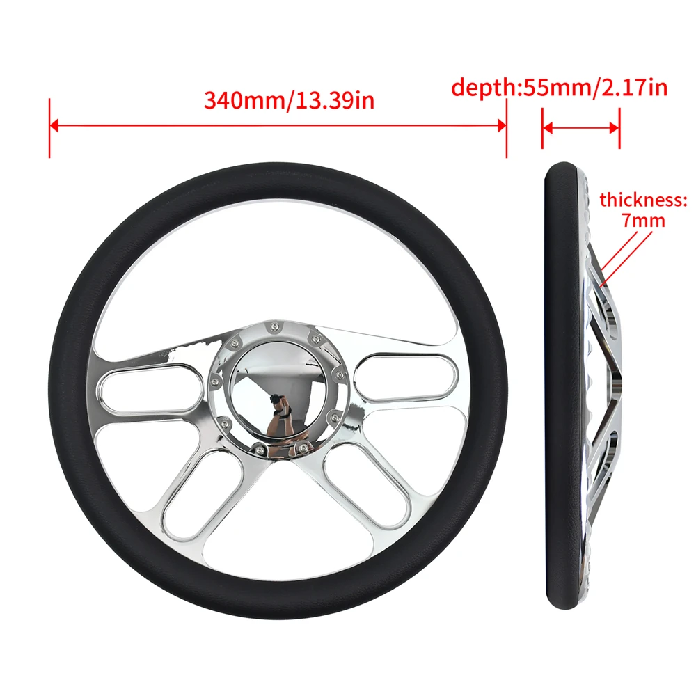 Universal Car Steering Wheel Special Design Anti-Slip 5MM Bracket 340mm Black Half-circle Microfiber Leather Steering Wheel