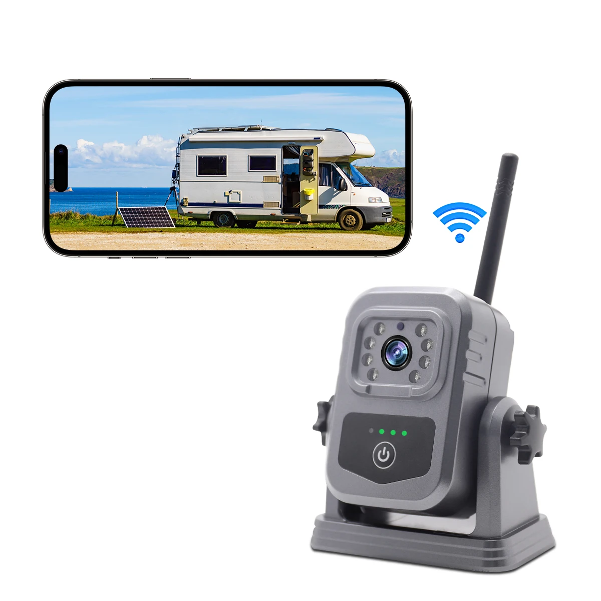 1080P Magnetic Wireless Backup Camera WiFi Battery IR IP69K Waterproof Rear Camera for Car Truck RV Camper Bus for Phone Pad