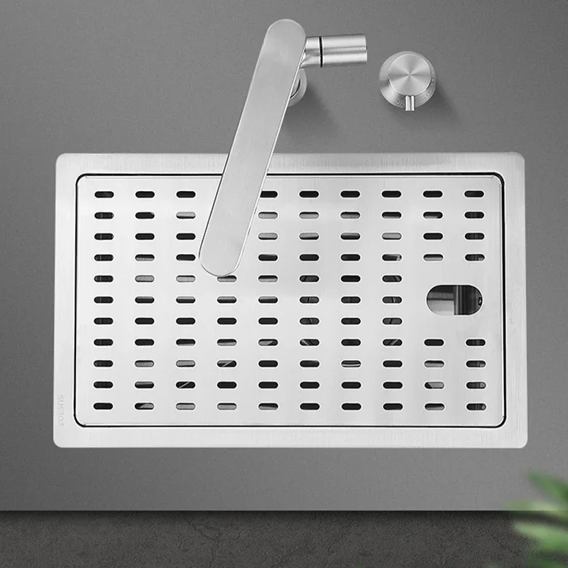 Mini Single Hidden Cover Sink Small Size Bar Counter Island Handmade 304 Stainless Steel Sinks