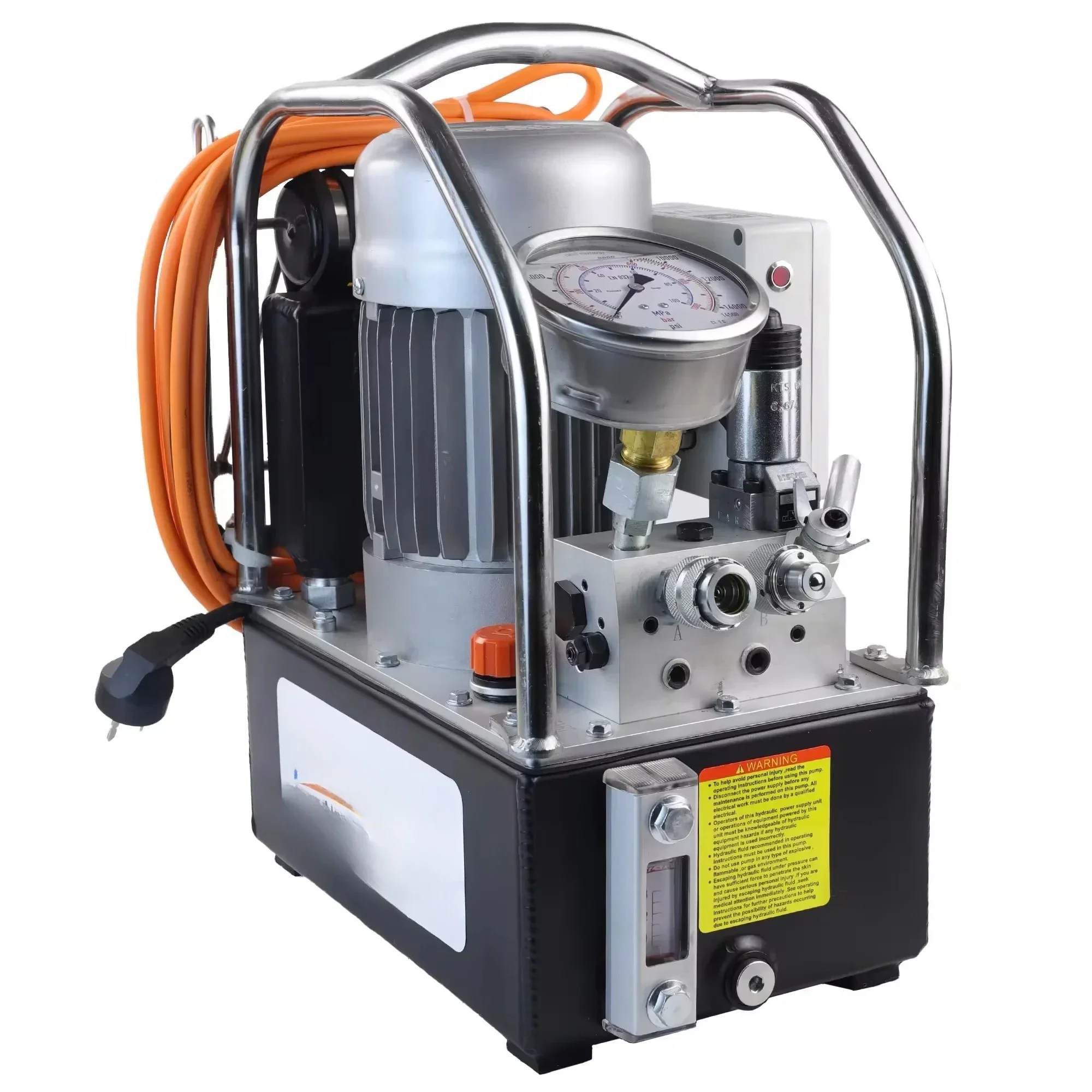 Hydraulic Torque Wrench Pump HE-4P Tubular Steel Protective Hoops Hydraulics Pumps High Precision Pressure Gauge