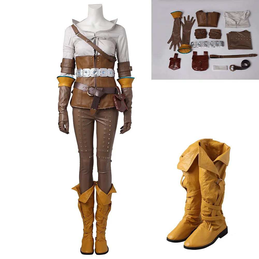 Cirilla Fiona Cosplay Costume Women Fantasia Full Set Halloween Carnival Party Suit