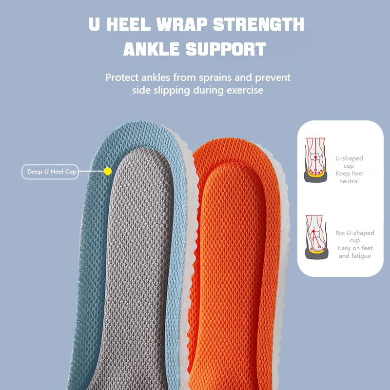 1Pair Shock Absorbing Insoles Orthopedic Insole for Feet Soft Sports Non Slip Shoe Pads Plantar Fasciitis Relief Shoes Inserts