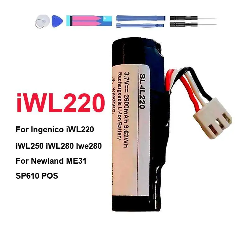 Battery 2600Mah For Ingenico Iwl220 Iwl250 Iwl280 Iwe280 Iwl252 Iwl255 Iwl251 Newland ME31 SP610 SP60