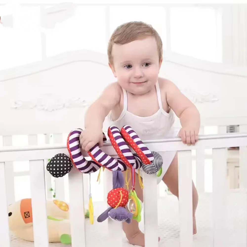 Plüsch Stoff PP Baumwolle Sensorische Entwicklung Musical Puppe Baby Aktivität Rassel Plüsch Bett Spielzeug Hängen Mobiles Auto Sitz Spielzeug Geschenke