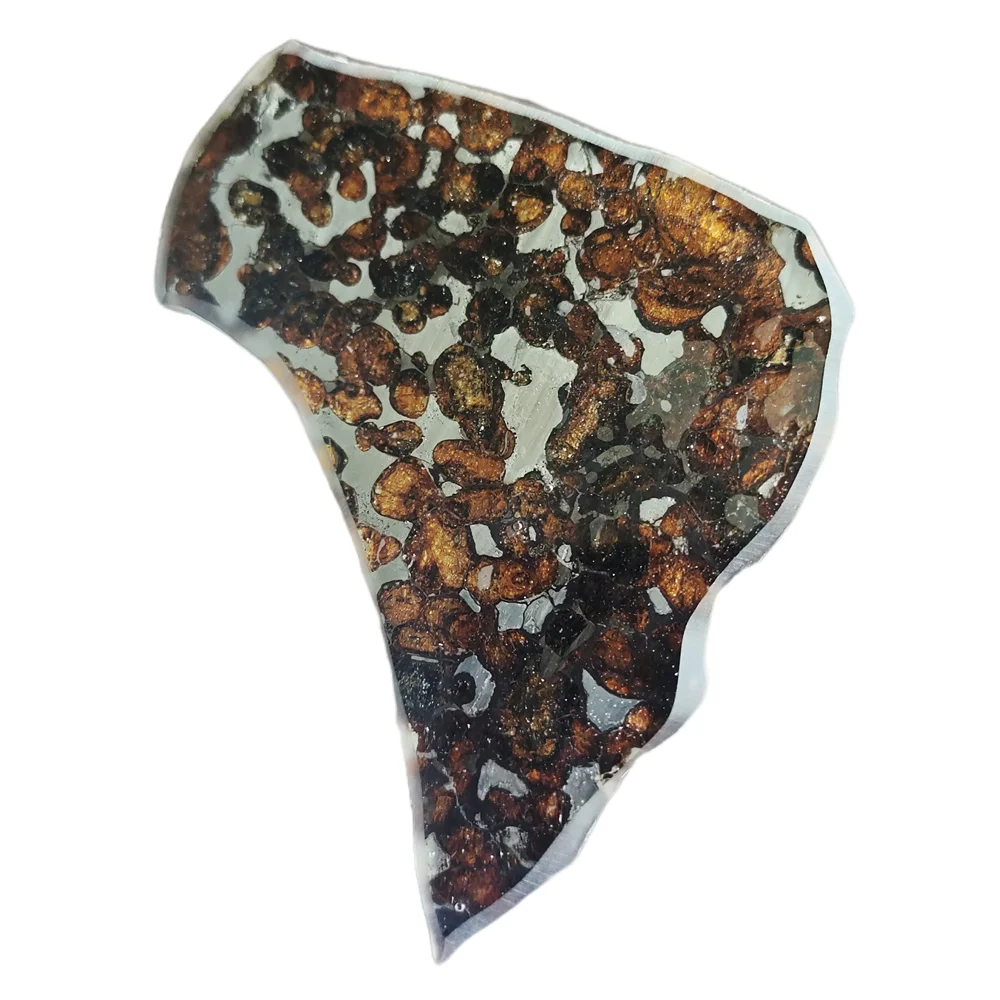 37.8g SERICHO Pallasite Natural Meteorite Material Sliced Olive Meteorite Slices Specimen Collection - From Kenya - QA236