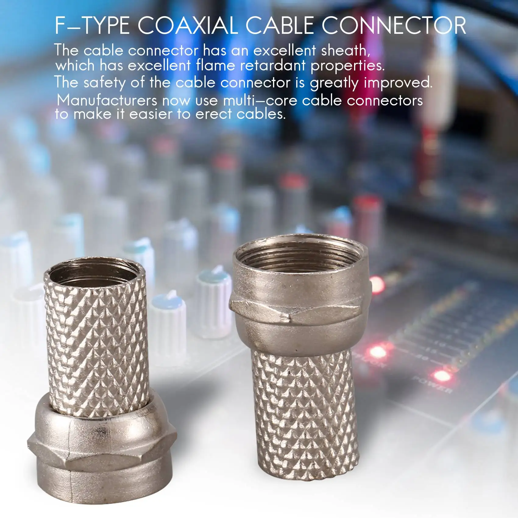 20 piezas CCTV RG6 tipo F Cable Coaxial giratorio conector RF macho
