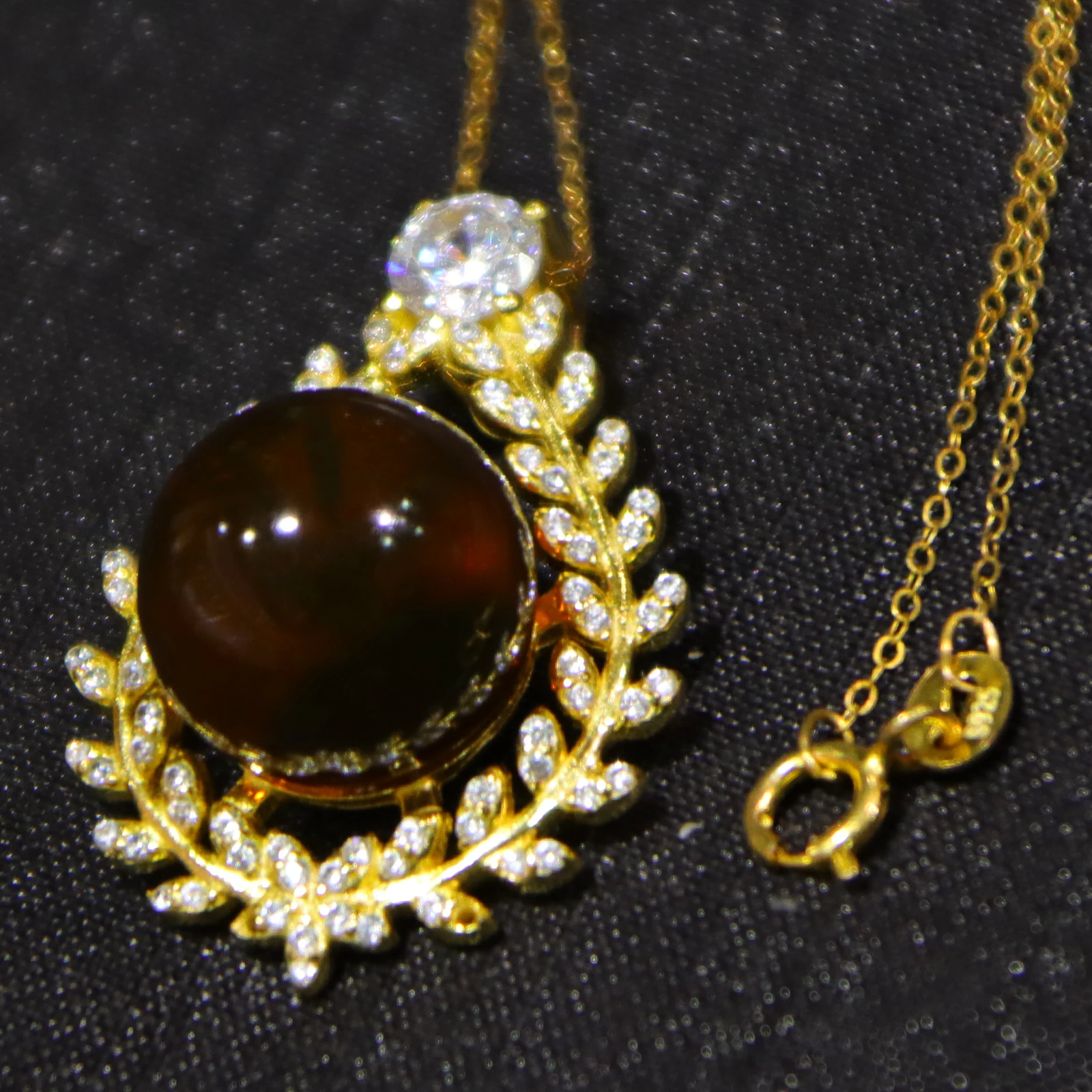 Solid Silver Natural Mexican Blue Amber Teardrop Pendant 13mm Bead