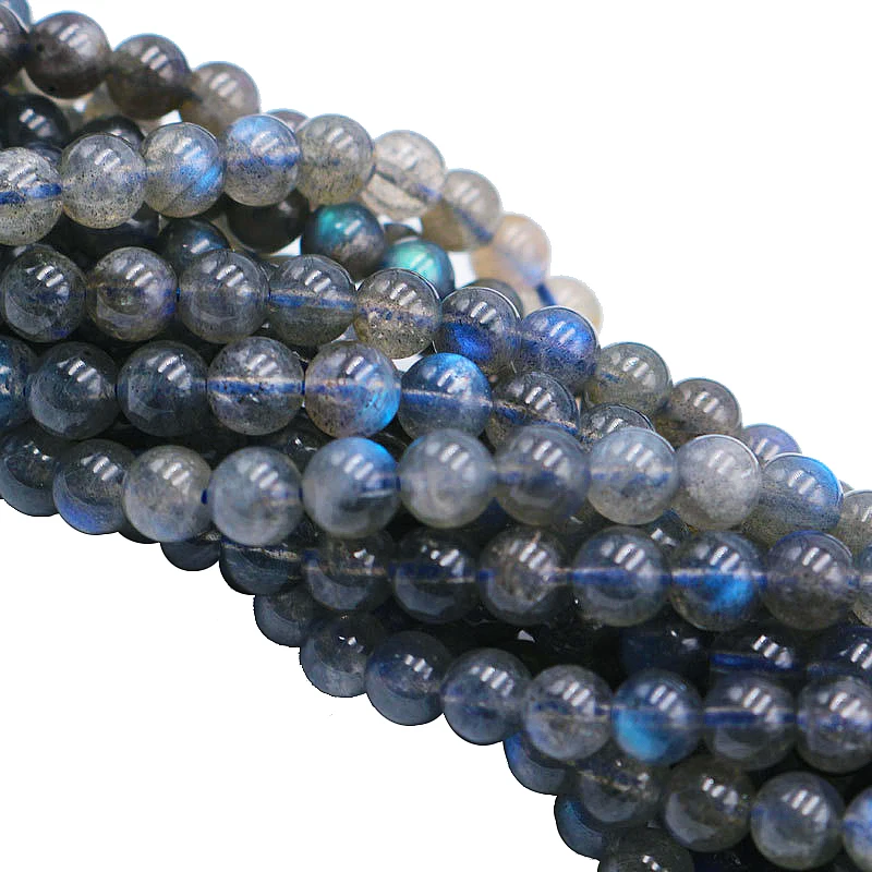 AAAAA Natural Grey larvikite Labradorite Beads Round Loose Stone Beads 4/6/8/10 MM For DIY Making Bracelet Jewelry Accessories