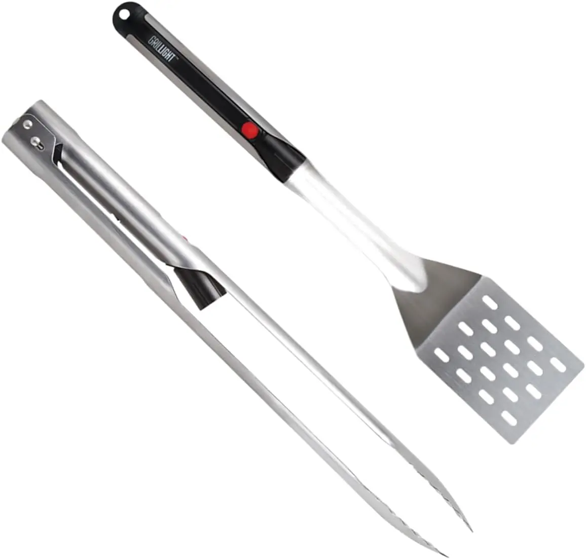 

Grill Light Grill Spatula & Tongs Grilling Set | Restaurant Grade Stainless Steel | Super Bright LED Light to Grill in D