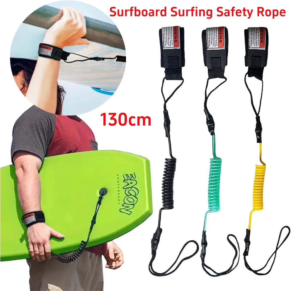 Correa de seguridad para tabla de surf, correa de muñeca con gancho y bucle en espiral, cuerda de mano elástica para reemplazo de flotadores de ejercicio de entrenamiento