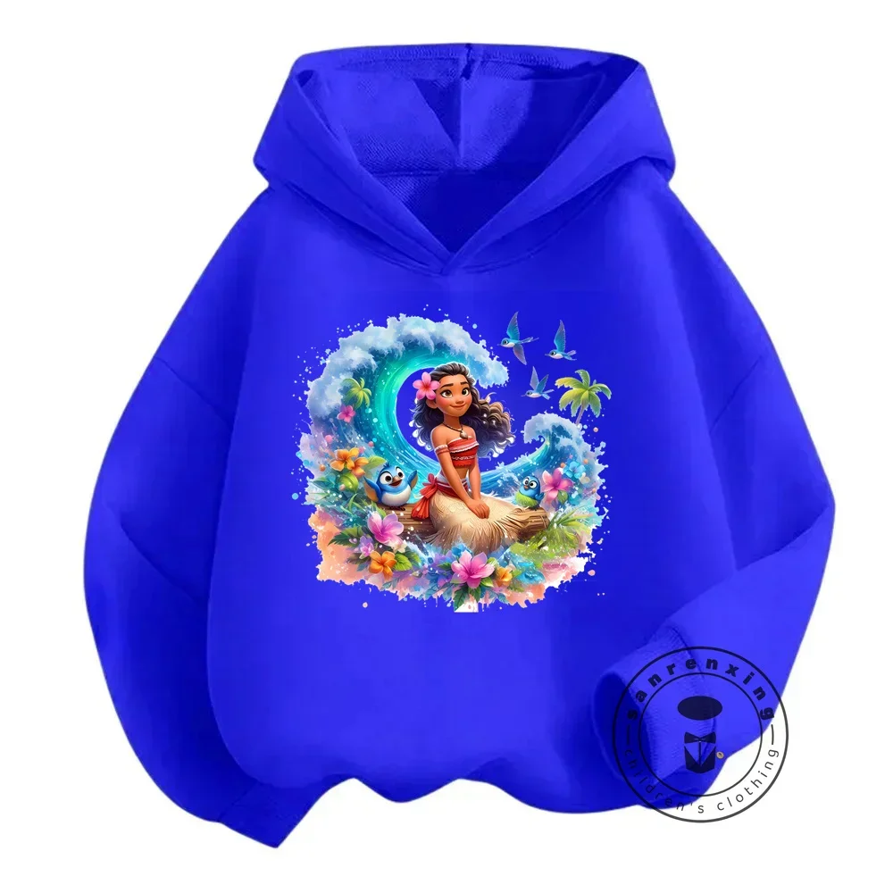 ديزني موانا هوديي الأطفال رقيقة قناع السترة البلوز الفتيان الفتيات طالب الهيب هوب هوديي البلوز الكورية خريف جديد 2024