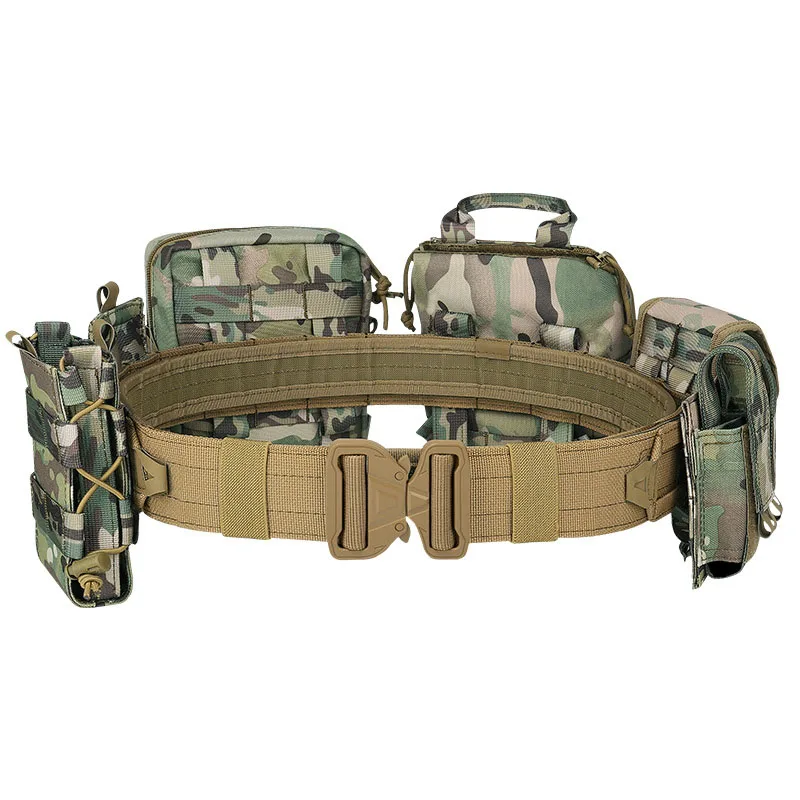 Tactical Vest Tactical Combat Duty Utility Belt Tactical Waist Bag 8 in 1 ATFG MOX Camouflage Molle Combat Belt With Pouches
