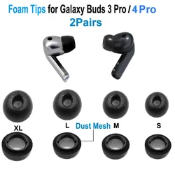 Memory Foam Ear Tips for Samsung Galaxy Buds 3 Pro / 4 Pro Earphone Case Earbuds Eartips XL L M S